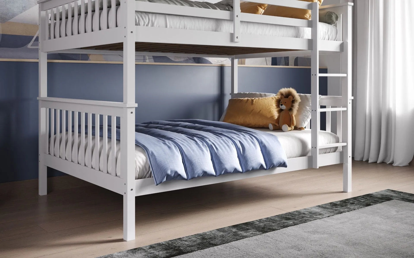 Tetrad Detachable White Small Double Bunk Bed